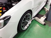 デモカーVAB WRX STI OHLINS車高調取付後 アライメント測定＆調整作業