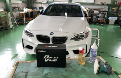 BMW F87 M2 G’ZOX Primeviewフロントガラス専用撥水コーティング施工しました。
